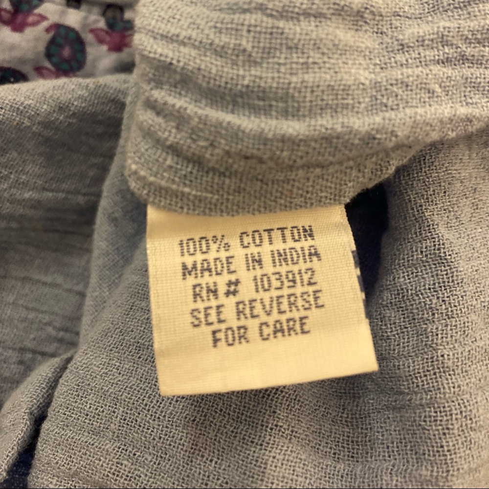 Patchwork Peasant Style Cotton Top With Detailed … - image 6